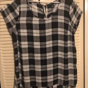 Plaid tunic red black and white Torrid size 1.